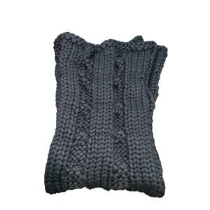 Pendleton Sample Gray Weighted Chunky Knit Throw Blanket Braided NWT